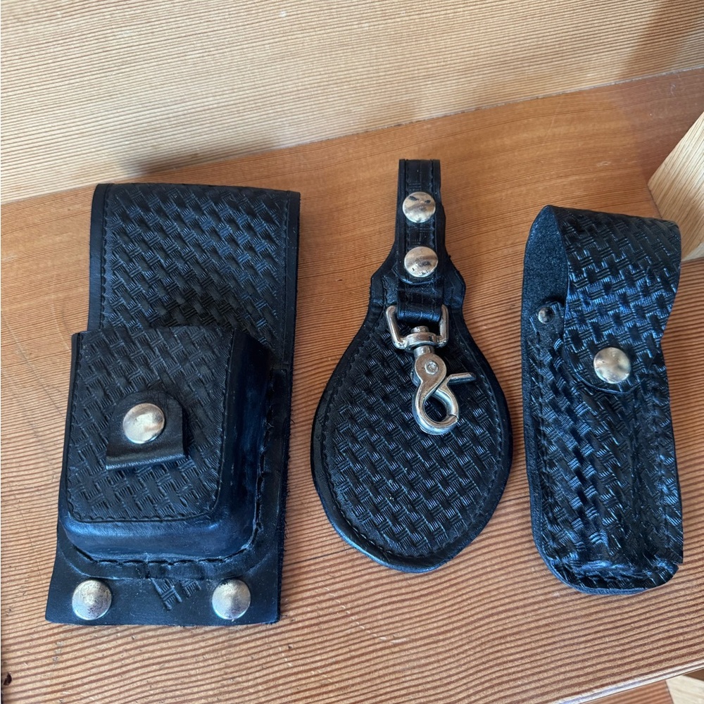 Black Leather Accessory Set
